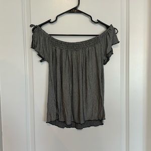 American Eagle Soft & Sexy off the shoulder tee, tie shoulders